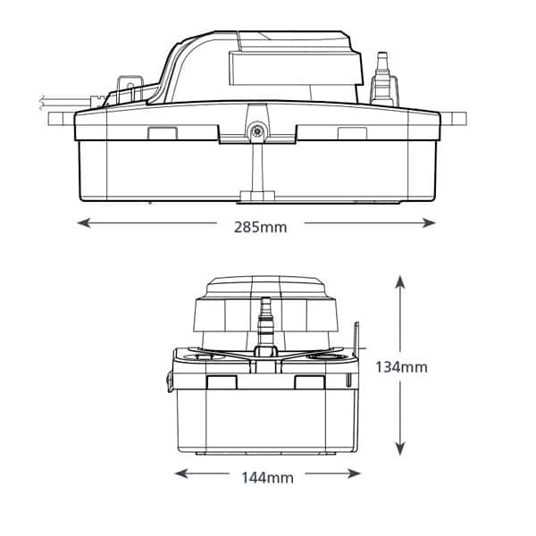 Condensate Pump Dimensions with ASPEN MAX HI-FLOW FP3349 Tank