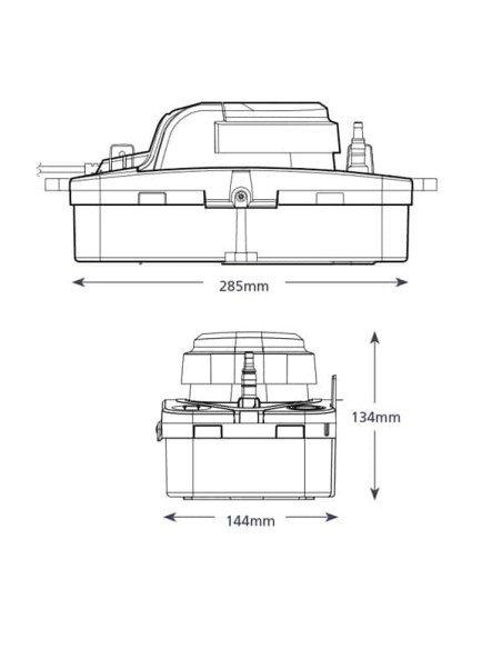 Condensate Pump Dimensions with ASPEN MAX HI-FLOW FP3349 Tank