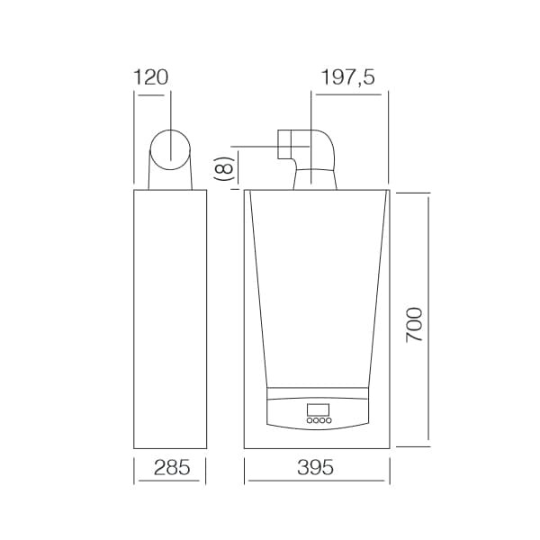 Dimensiones Caldera de gas BAXI Cubic 28/28 F