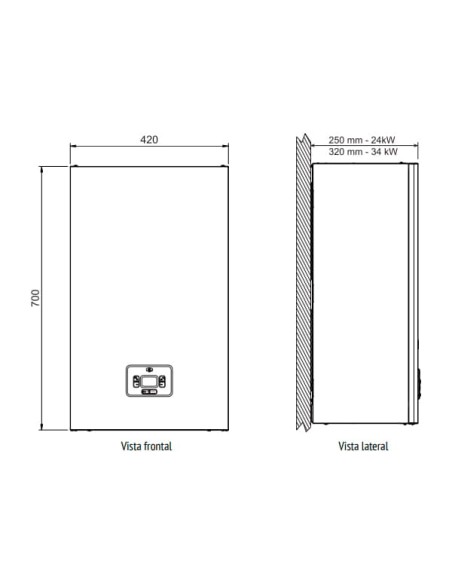 Dimensions Ferroli Kalis 24 C boiler