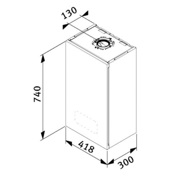 Dimensiones Saunier Duval Semia Condens 30 Caldera de gas