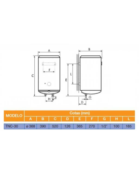 Electrical heat COINTRA TNC PLUS 30 S of 30 Liters
