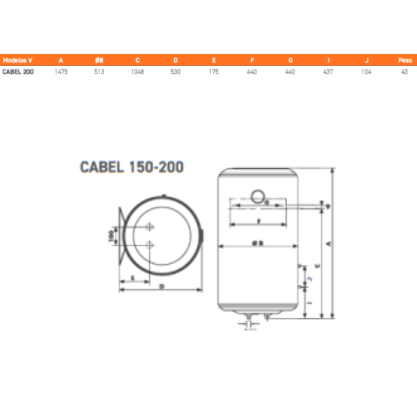 Chauffe-eau électrique CABEL 200
