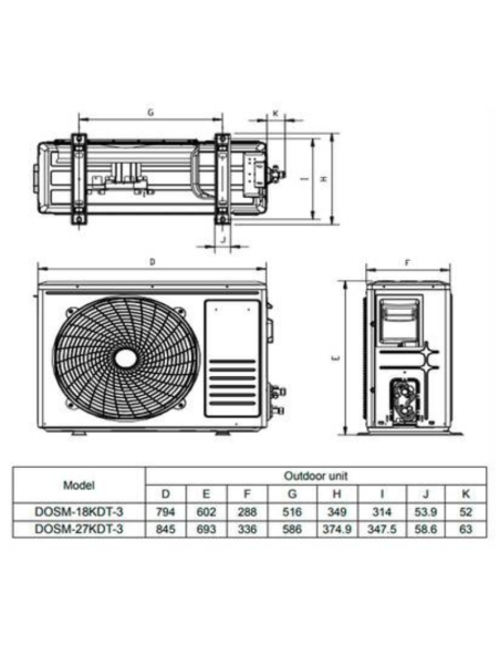 Dimensions Daitsu DSM-Daitsu DSM-12U2KDT-4 UE21