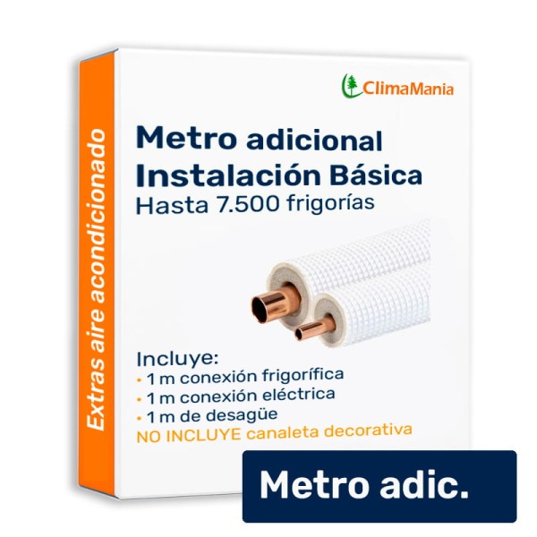 Metro Adicional Instalación Aire Acondicionado hasta 7500 frig/h