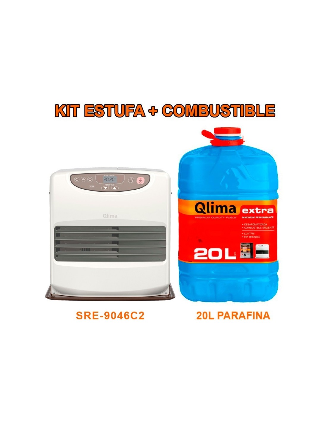 QLIMA SRE9046C 4650 watts Poele a petrole electronique - Jusqua 190 m3 -  Mode SAVE, Odorless - Reservoir 9 litres - Autonomie 67 TBD Pas Cher 