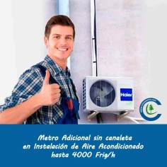 Metro Adicional Instalación Aire Acondicionado hasta 4000 frig/h