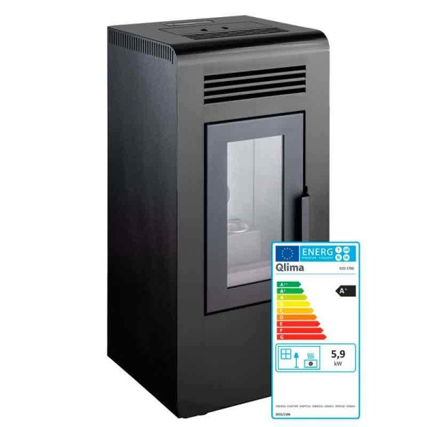 Estufa de Pellets QLIMA ECO 1700 BLACK eficiente