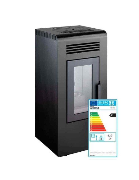 Estufa de Pellets QLIMA ECO 1700 BLACK eficiente