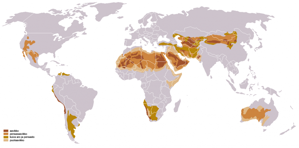 Mapa Desiertos del mundo-aire acondicionado