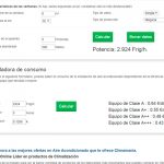 calculadora consumo aire acondicionado